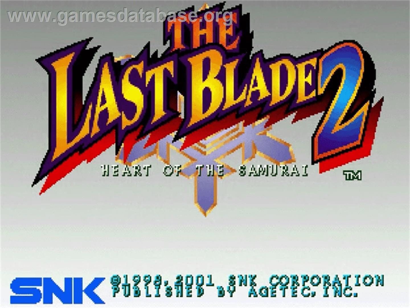 Last Blade 2: Heart of the Samurai - Sega Dreamcast - Artwork - Title Screen