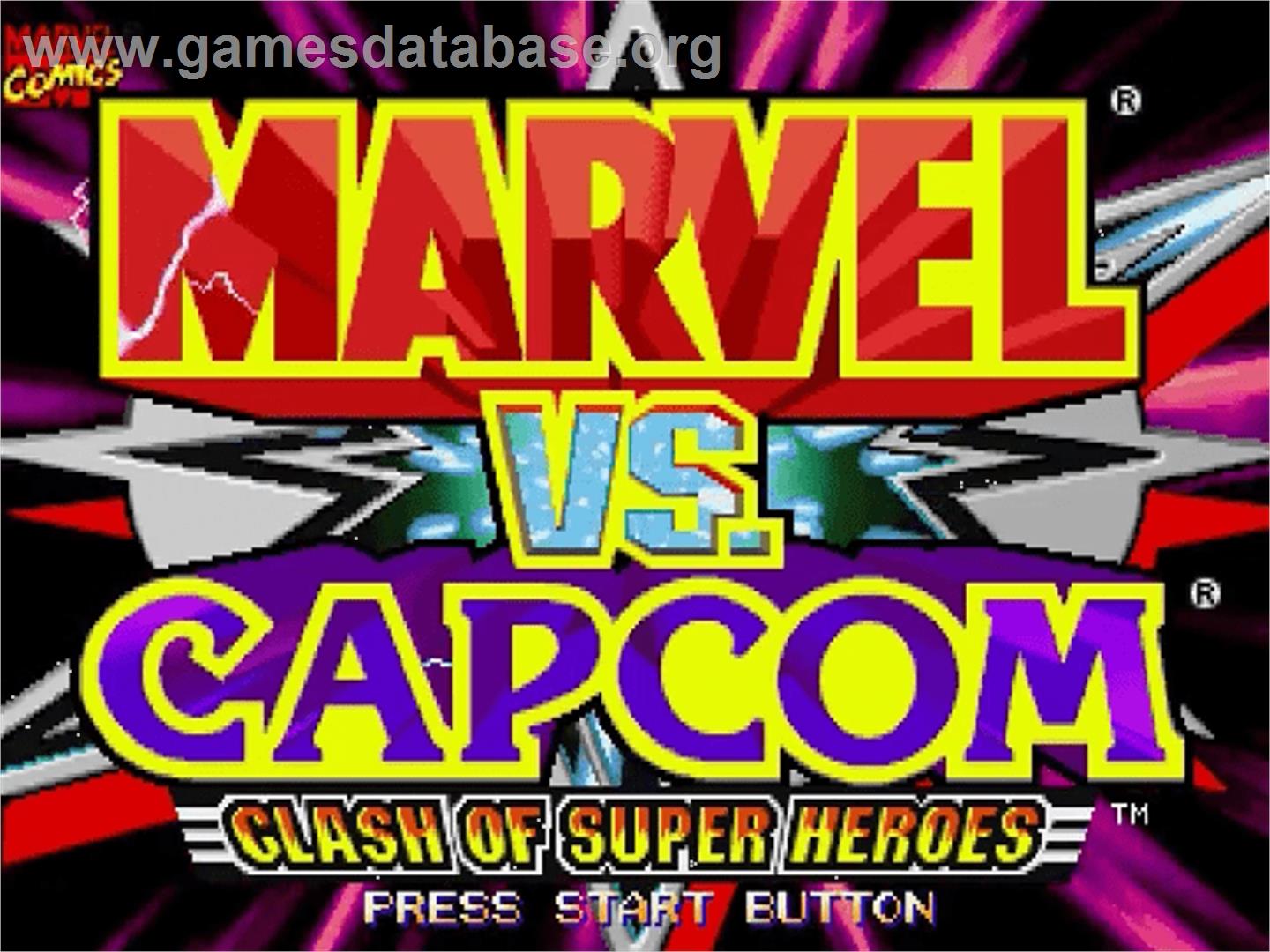Marvel Vs. Capcom: Clash of Super Heroes - Sega Dreamcast - Artwork - Title Screen