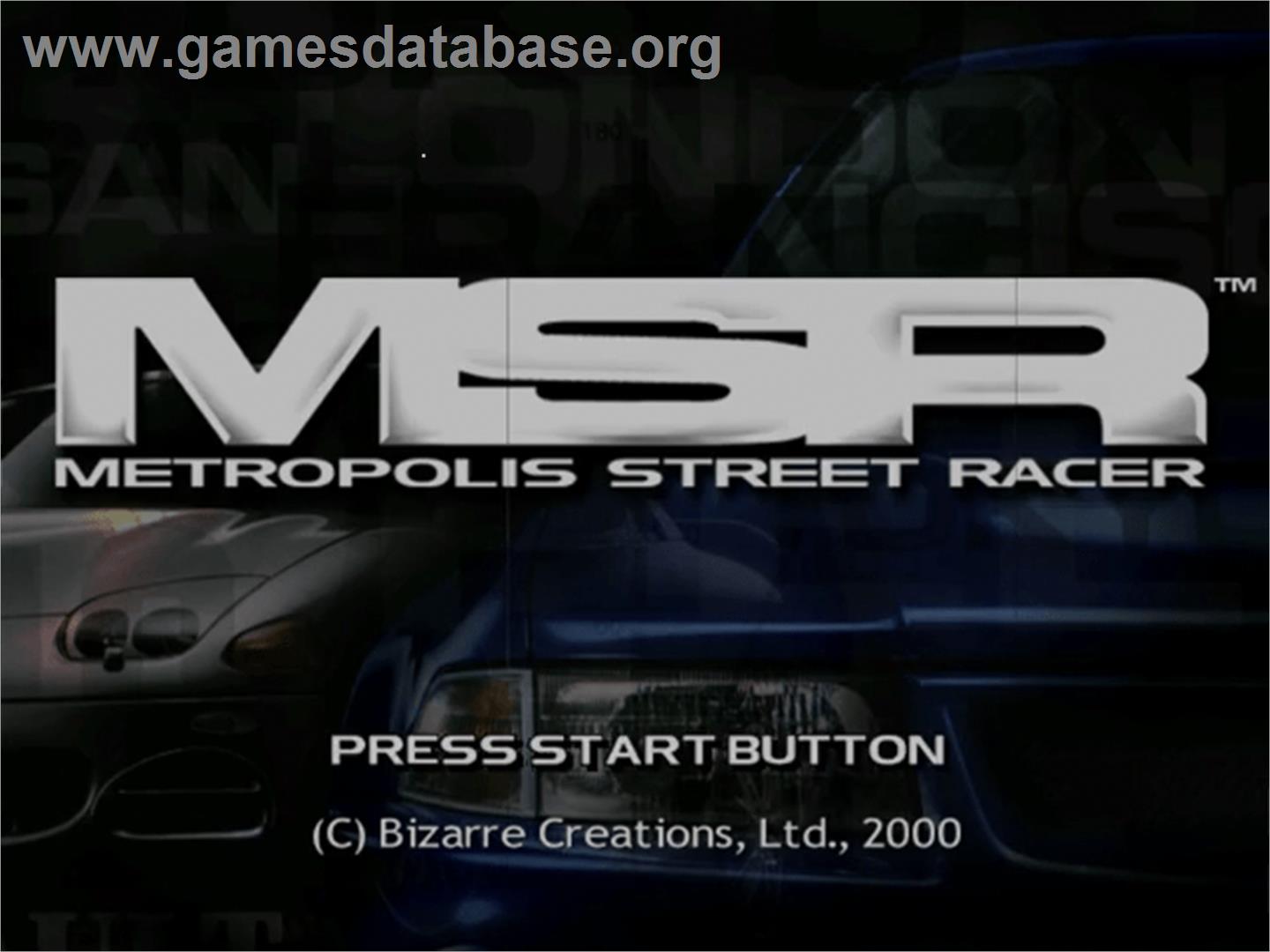 Metropolis Street Racer - Sega Dreamcast - Artwork - Title Screen