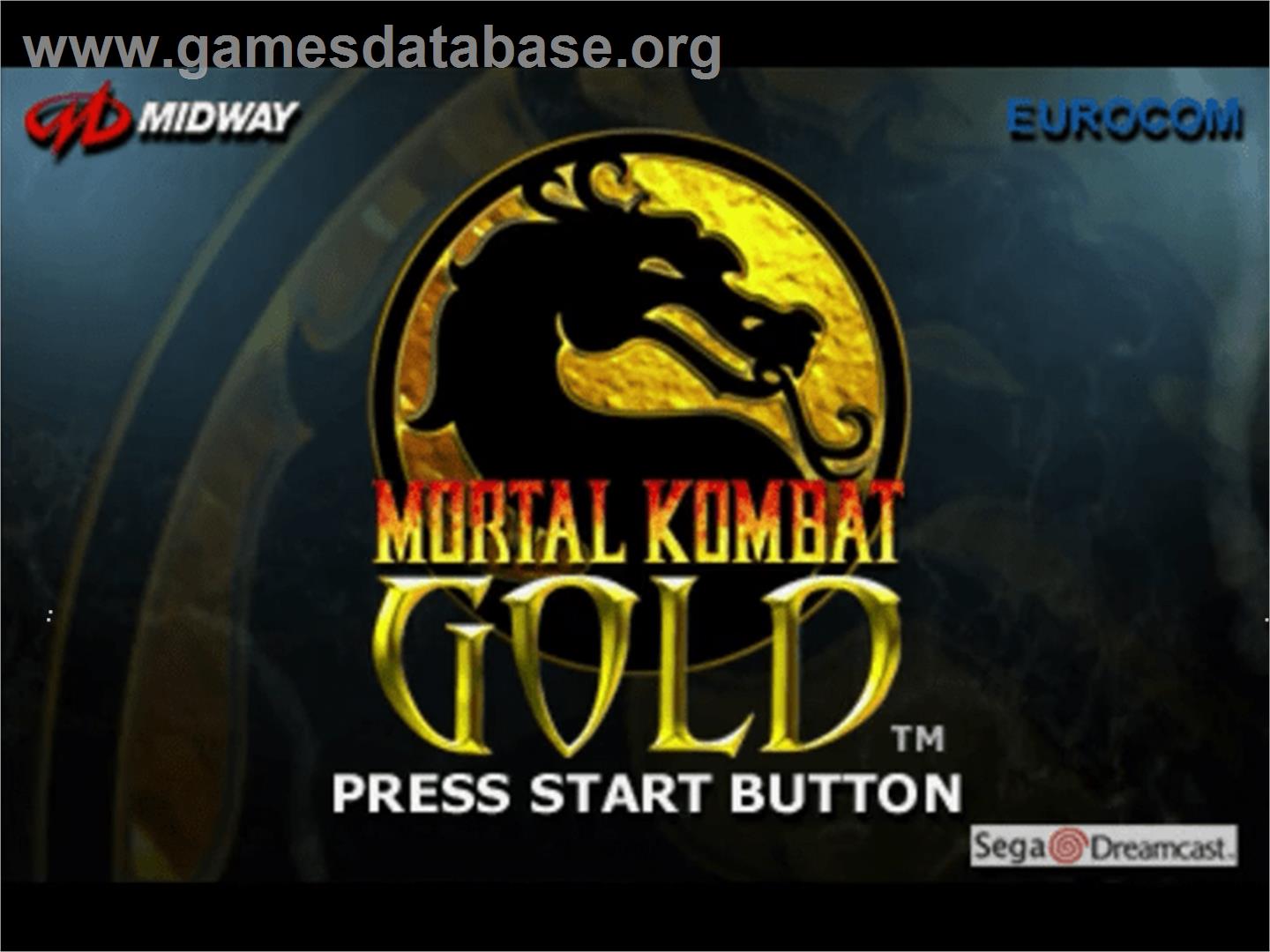 Mortal Kombat Gold - Sega Dreamcast - Artwork - Title Screen