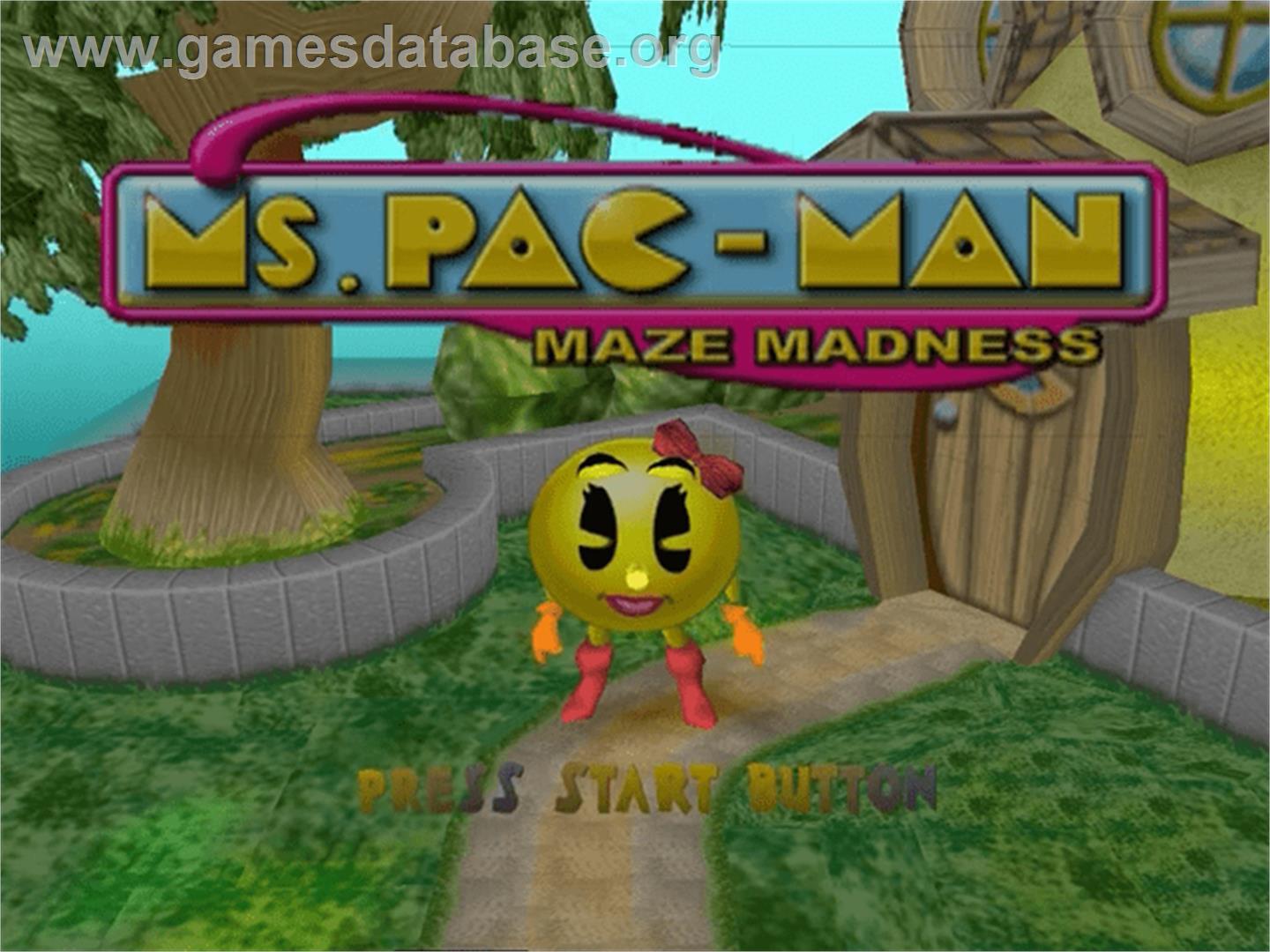 Ms. Pac-Man Maze Madness - Sega Dreamcast - Artwork - Title Screen