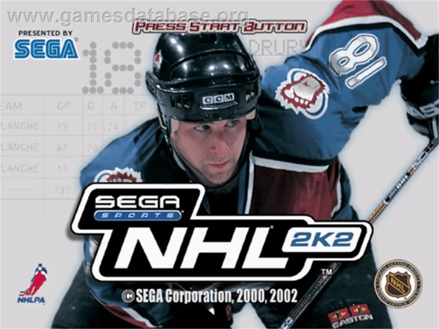 NHL 2K2 - Sega Dreamcast - Artwork - Title Screen