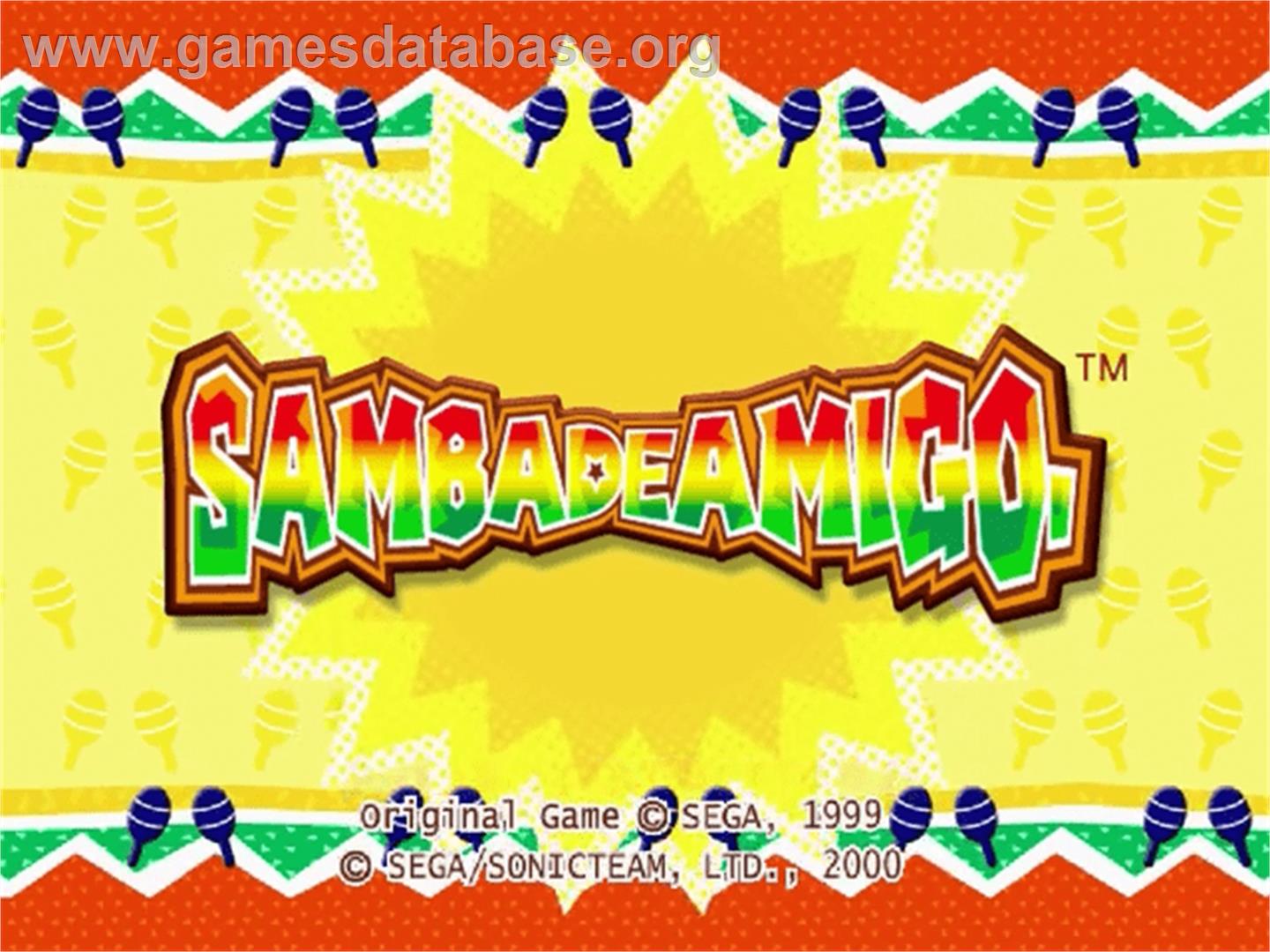 Samba De Amigo - Sega Dreamcast - Artwork - Title Screen