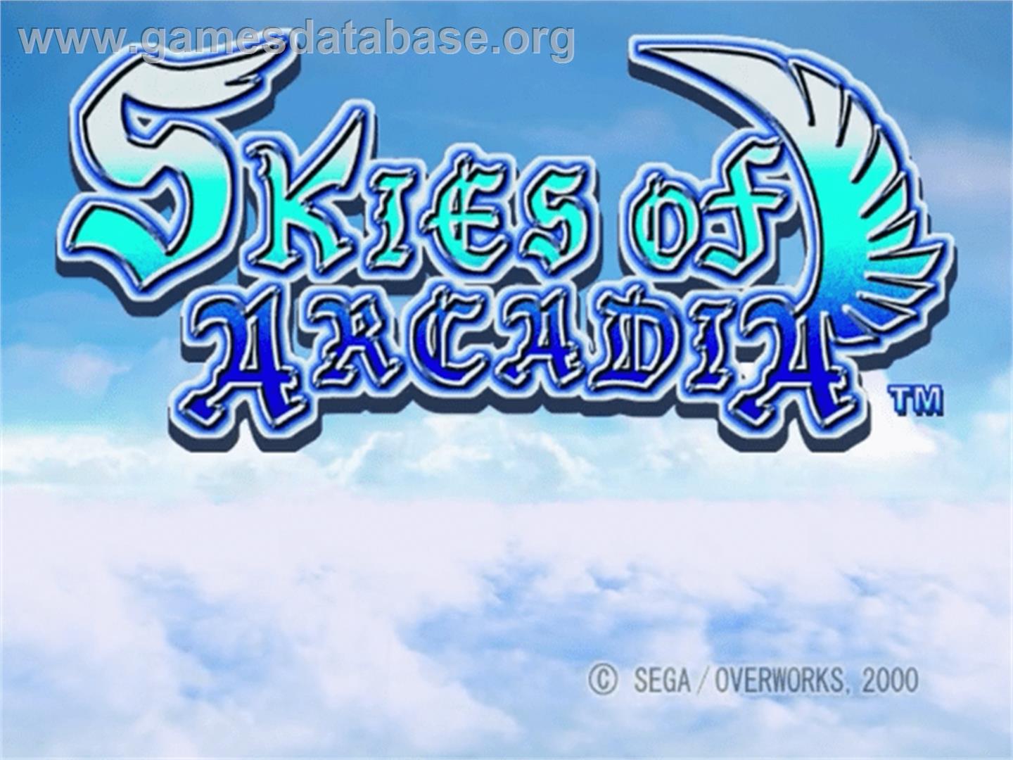 Skies of Arcadia - Sega Dreamcast - Artwork - Title Screen