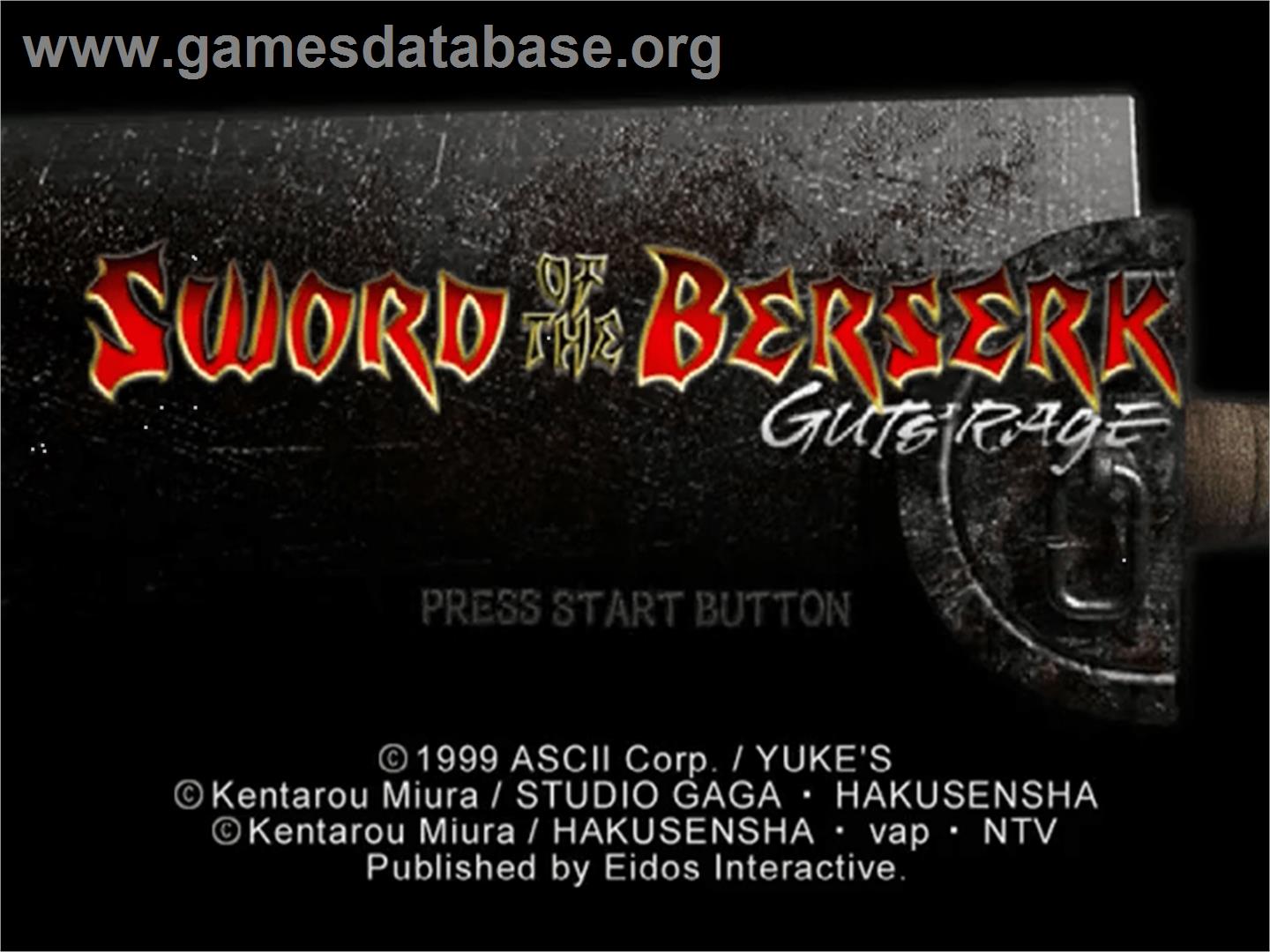 Sword of the Berserk: Guts' Rage - Sega Dreamcast - Artwork - Title Screen