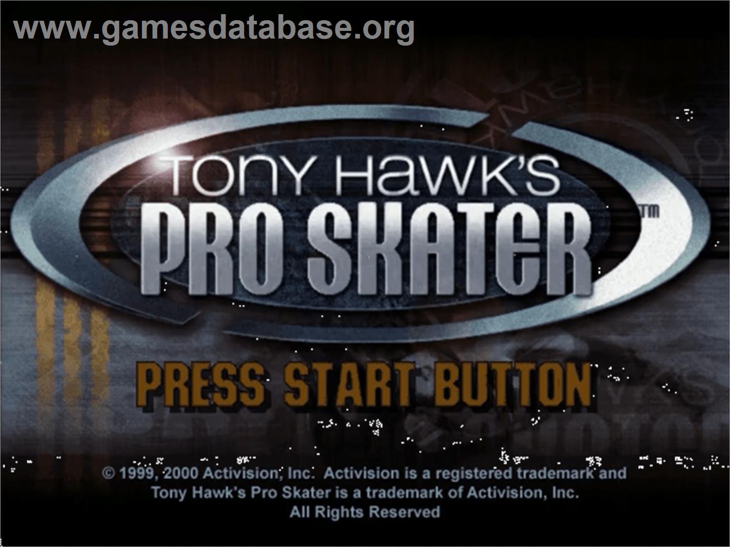 Tony Hawk's Pro Skater - Sega Dreamcast - Artwork - Title Screen