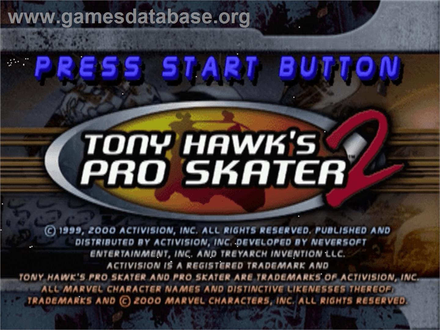 Tony Hawk's Pro Skater 2 - Sega Dreamcast - Artwork - Title Screen