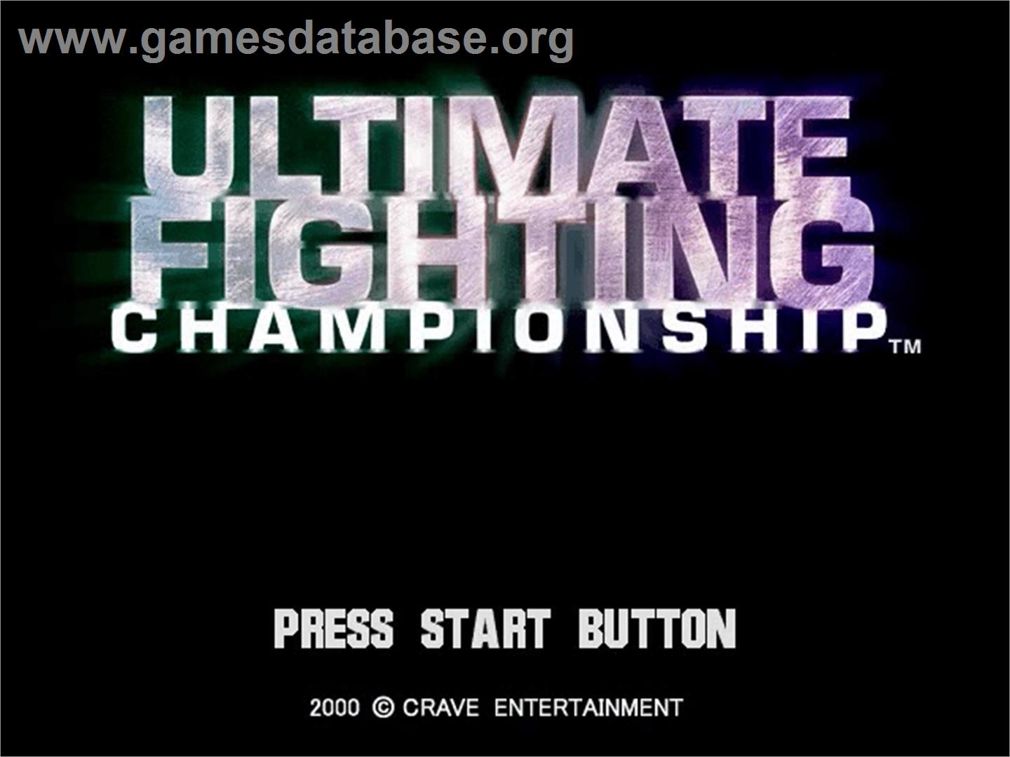 Ultimate Fighting Championship - Sega Dreamcast - Artwork - Title Screen