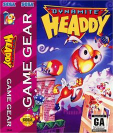 Box cover for Dynamite Headdy on the Sega Game Gear.