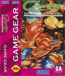 Box cover for Greendog: The Beached Surfer Dude on the Sega Game Gear.