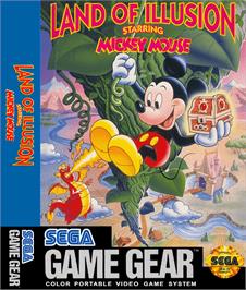 Box cover for Land of Illusion starring Mickey Mouse on the Sega Game Gear.