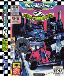 Box cover for Micro Machines 2: Turbo Tournament on the Sega Game Gear.