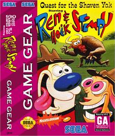 Box cover for Quest for the Shaven Yak starring Ren Hoëk & Stimpy on the Sega Game Gear.