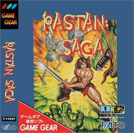 Box cover for Rastan Saga on the Sega Game Gear.