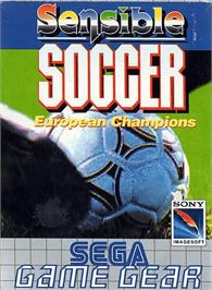 Box cover for Sensible Soccer: European Champions: 92/93 Edition on the Sega Game Gear.