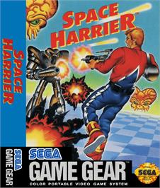 Box cover for Space Harrier on the Sega Game Gear.