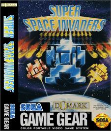 Box cover for Super Space Invaders on the Sega Game Gear.
