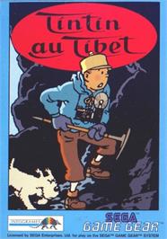 Box cover for Tintin in Tibet on the Sega Game Gear.