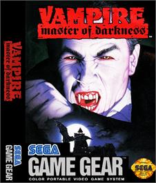 Box cover for Vampire: Master of Darkness on the Sega Game Gear.