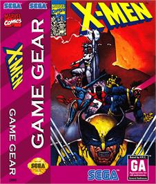 Box cover for X-Men on the Sega Game Gear.