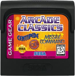 Cartridge artwork for Arcade Classics on the Sega Game Gear.