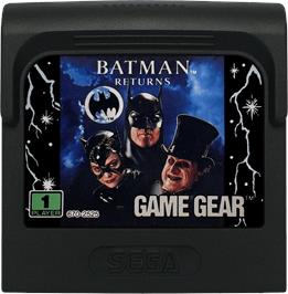 Cartridge artwork for Batman Returns on the Sega Game Gear.