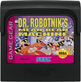 Cartridge artwork for Dr. Robotnik's Mean Bean Machine on the Sega Game Gear.