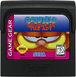 Cartridge artwork for Garfield: Caught in the Act on the Sega Game Gear.