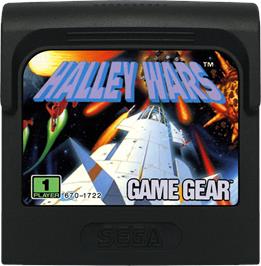 Cartridge artwork for Halley Wars on the Sega Game Gear.
