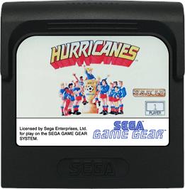Cartridge artwork for Hurricanes on the Sega Game Gear.