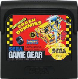 Cartridge artwork for Incredible Crash Dummies on the Sega Game Gear.
