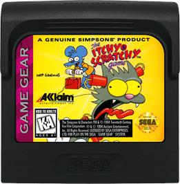 Cartridge artwork for Itchy & Scratchy Game on the Sega Game Gear.