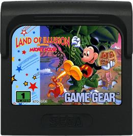 Cartridge artwork for Land of Illusion starring Mickey Mouse on the Sega Game Gear.