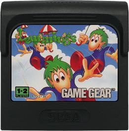 Cartridge artwork for Lemmings on the Sega Game Gear.