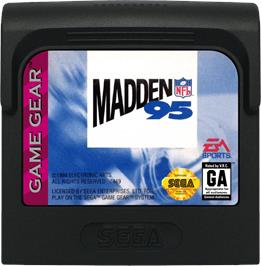 Cartridge artwork for Madden NFL '95 on the Sega Game Gear.