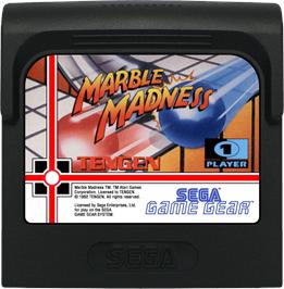 Cartridge artwork for Marble Madness on the Sega Game Gear.