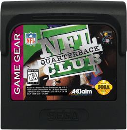 Cartridge artwork for NFL Quarterback Club on the Sega Game Gear.