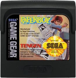 Cartridge artwork for Paperboy on the Sega Game Gear.
