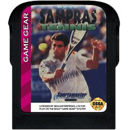Cartridge artwork for Pete Sampras Tennis on the Sega Game Gear.