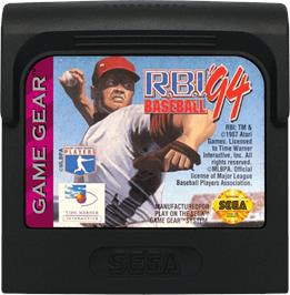 Cartridge artwork for RBI Baseball '94 on the Sega Game Gear.