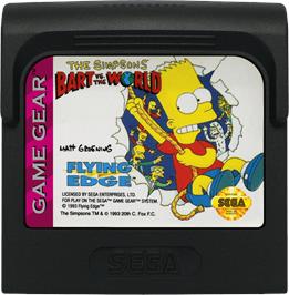 Cartridge artwork for Simpsons: Bart vs. the World on the Sega Game Gear.