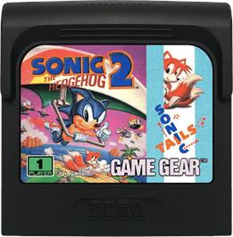 Cartridge artwork for Sonic The Hedgehog 2 on the Sega Game Gear.