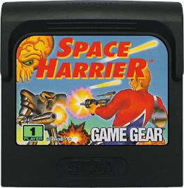 Cartridge artwork for Space Harrier on the Sega Game Gear.