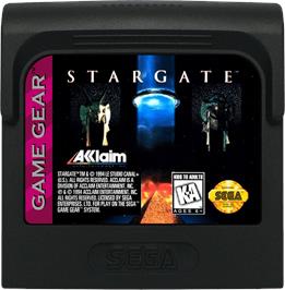 Cartridge artwork for Stargate on the Sega Game Gear.