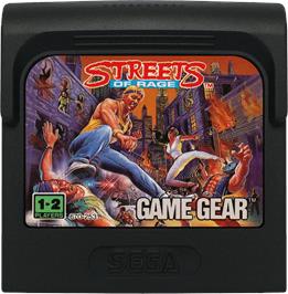 Cartridge artwork for Streets of Rage on the Sega Game Gear.