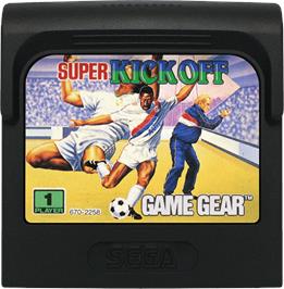 Cartridge artwork for Super Kick Off on the Sega Game Gear.