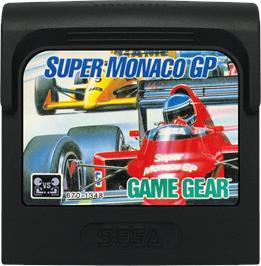 Cartridge artwork for Super Monaco GP on the Sega Game Gear.