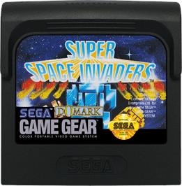 Cartridge artwork for Super Space Invaders on the Sega Game Gear.