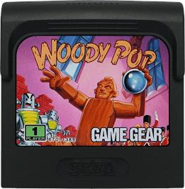 Cartridge artwork for Woody Pop on the Sega Game Gear.