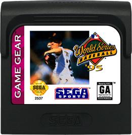Cartridge artwork for World Series Baseball '95 on the Sega Game Gear.